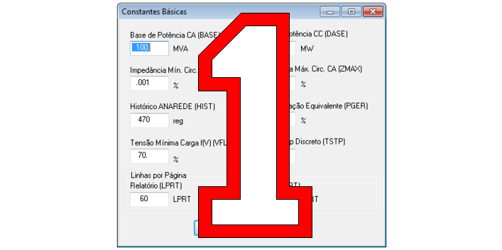Dados de Base no ANAREDE